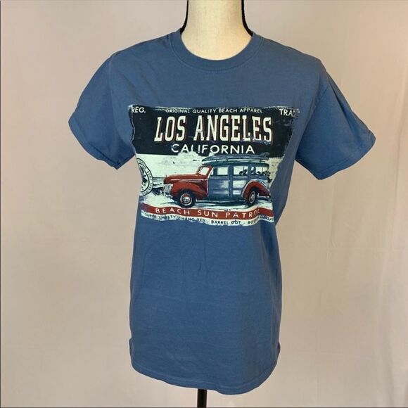 Surfer Los Angeles California Graphic 100% Cotton Tee Sz S - Picture 1 of 4